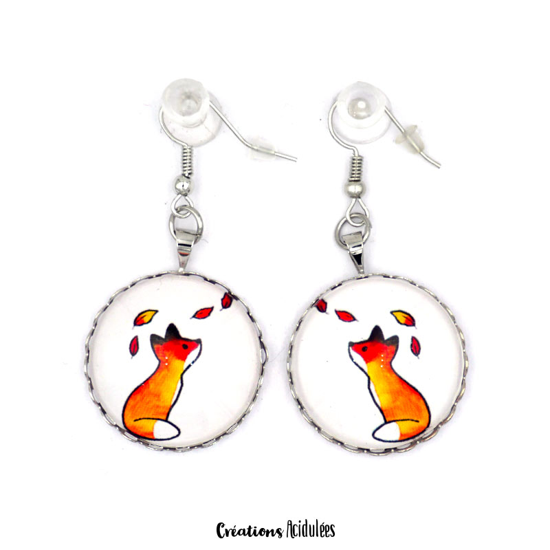 Boucles d'oreilles : Renard d'automne